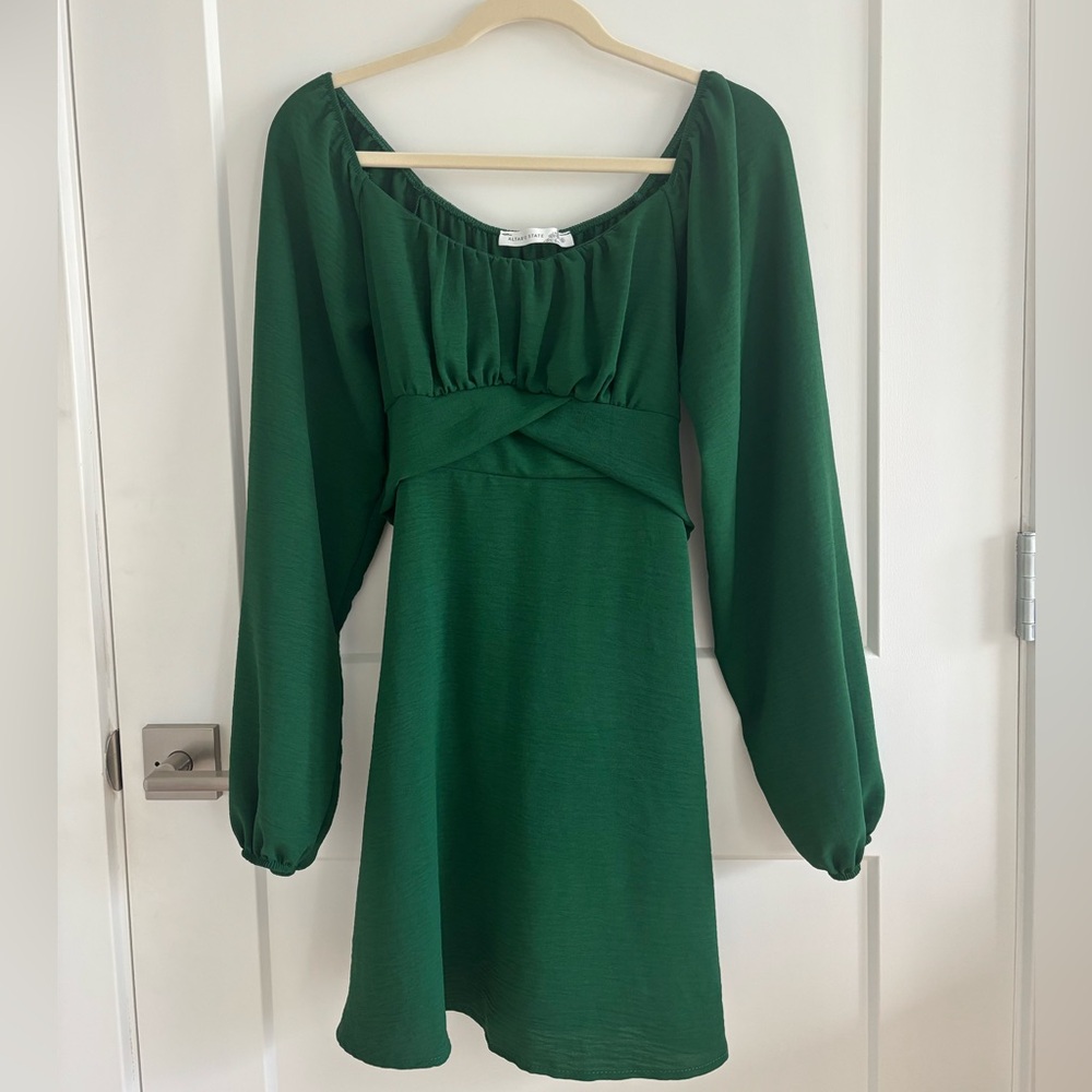 Altar'd State Forest Green Long Sleeve Dress
